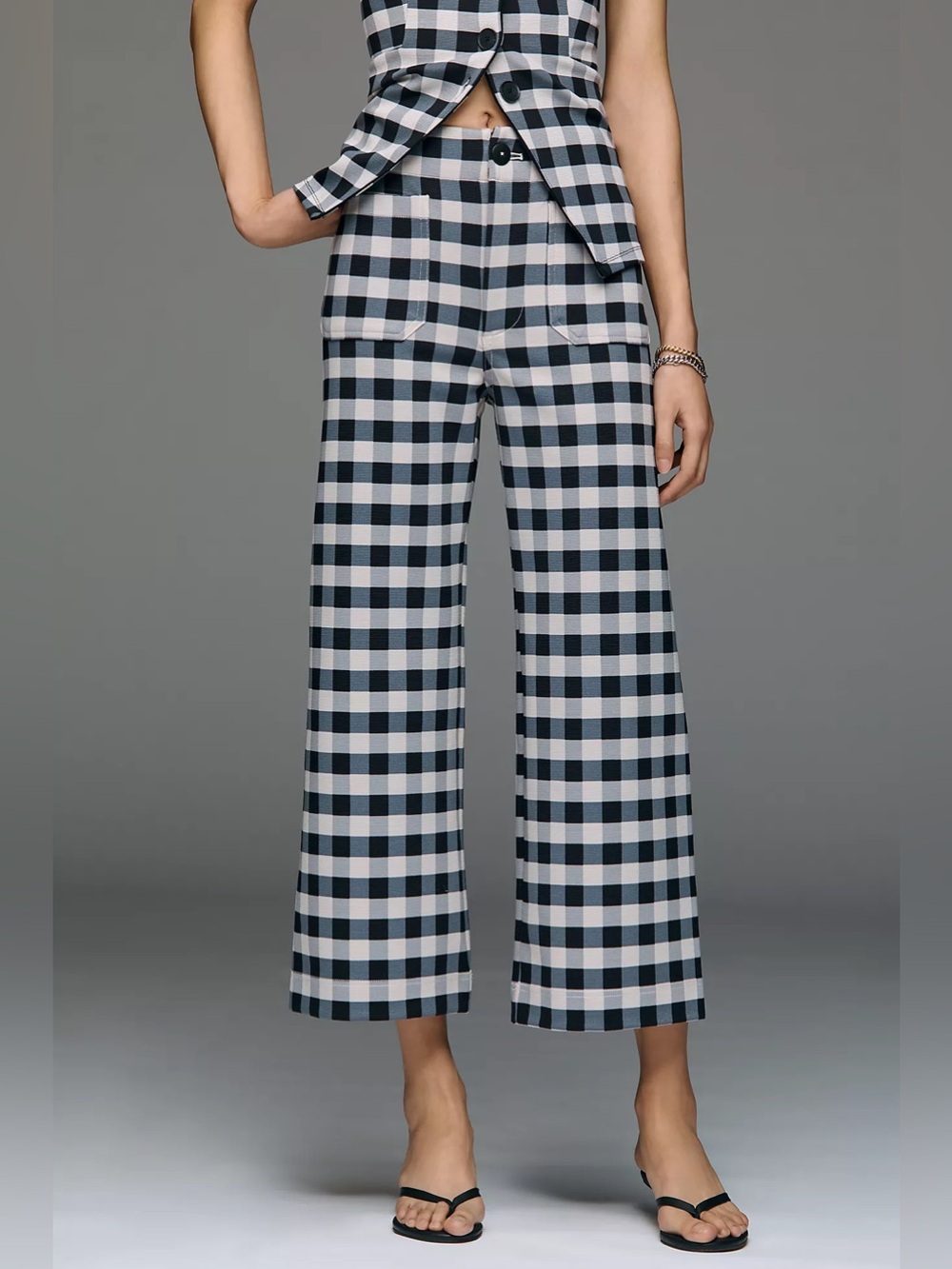 MAEVE The Colette Plaid  High Rise Wide Leg Crop Pants Size 29 NWT
